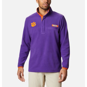 Pánské Bundy Columbia Collegiate PFG Harborside Fleece - Clemson Fialové XEQOLI609